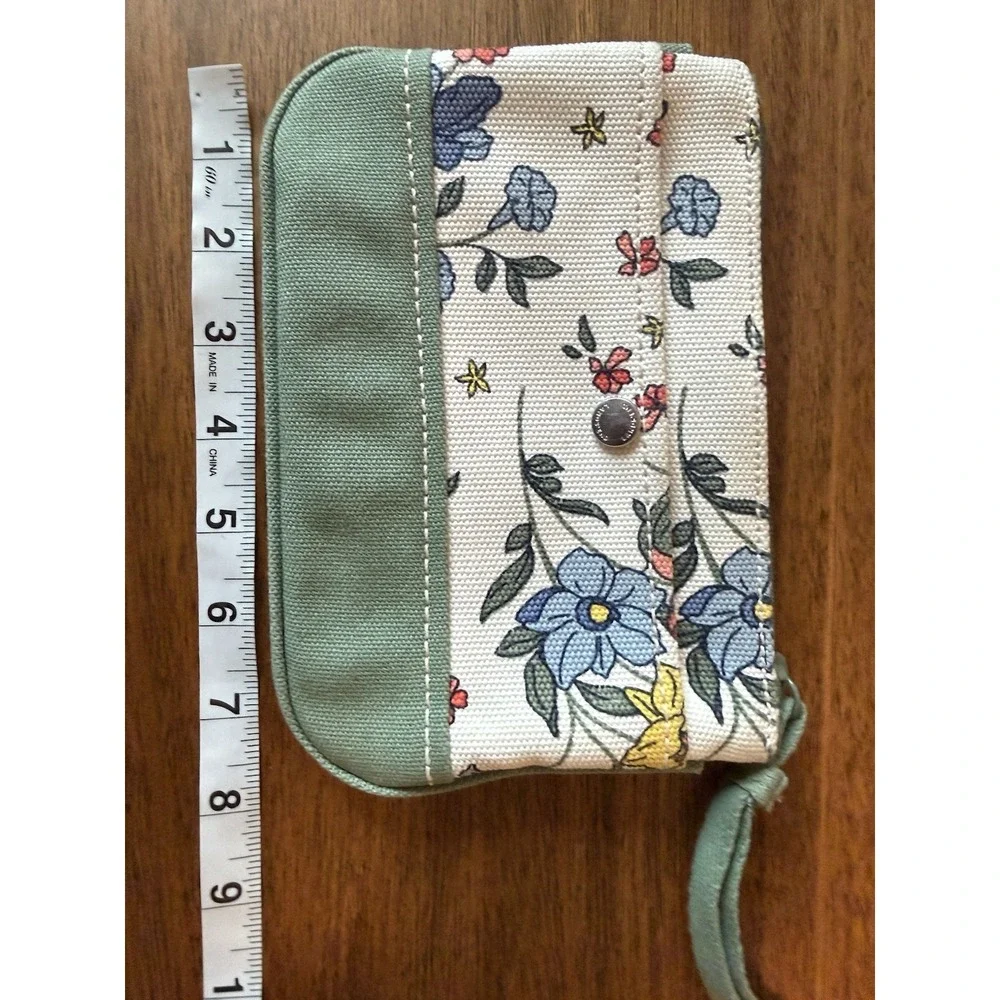 Lands' End Medium Canvas Zipper Pouch Wristlet‎ Floral
